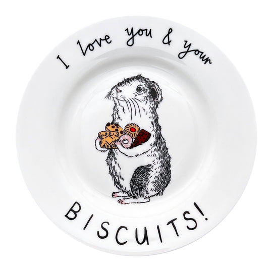 'I love you & your biscuits' Side Plate