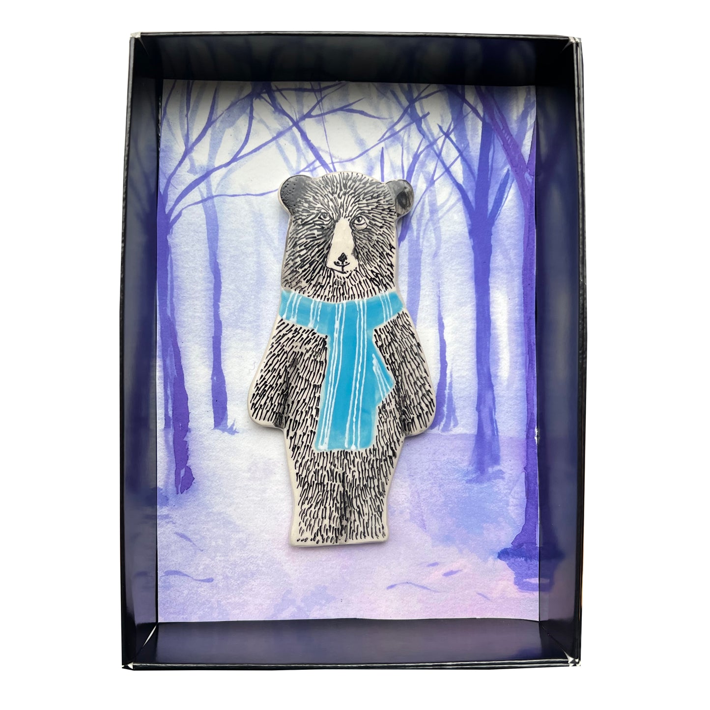 'Bear in scarf' Ceramic Christmas Decoration